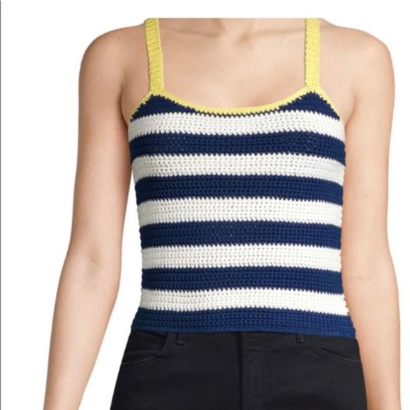 STAUD Tops - STAUD - Striped Square Neckline Top NWOT